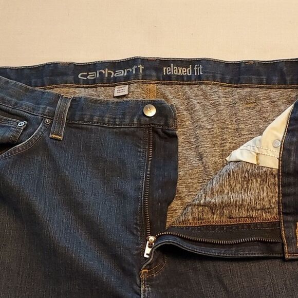Carharrt‎ Men's Rugged Flex Relaxed Straight Knit Lined 40 X 32 Denim Blue Jeans - Picture 5 of 12